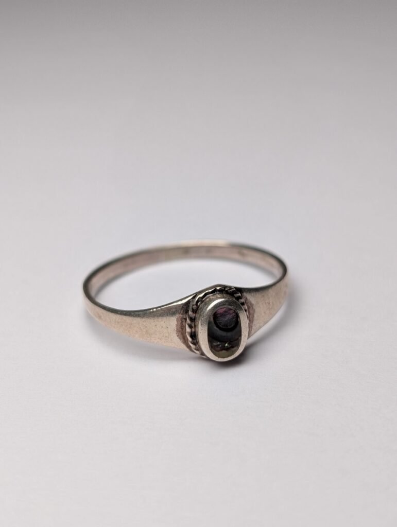 Vintage Sterling Silver Abalone Ring | Size P 1/2 | 925 Silver