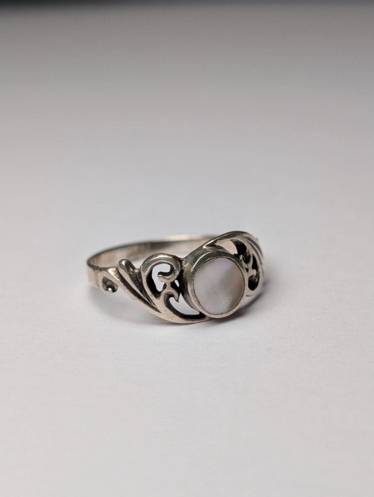 Vintage Sterling Silver Abalone Ring | Size I | 925 Silver