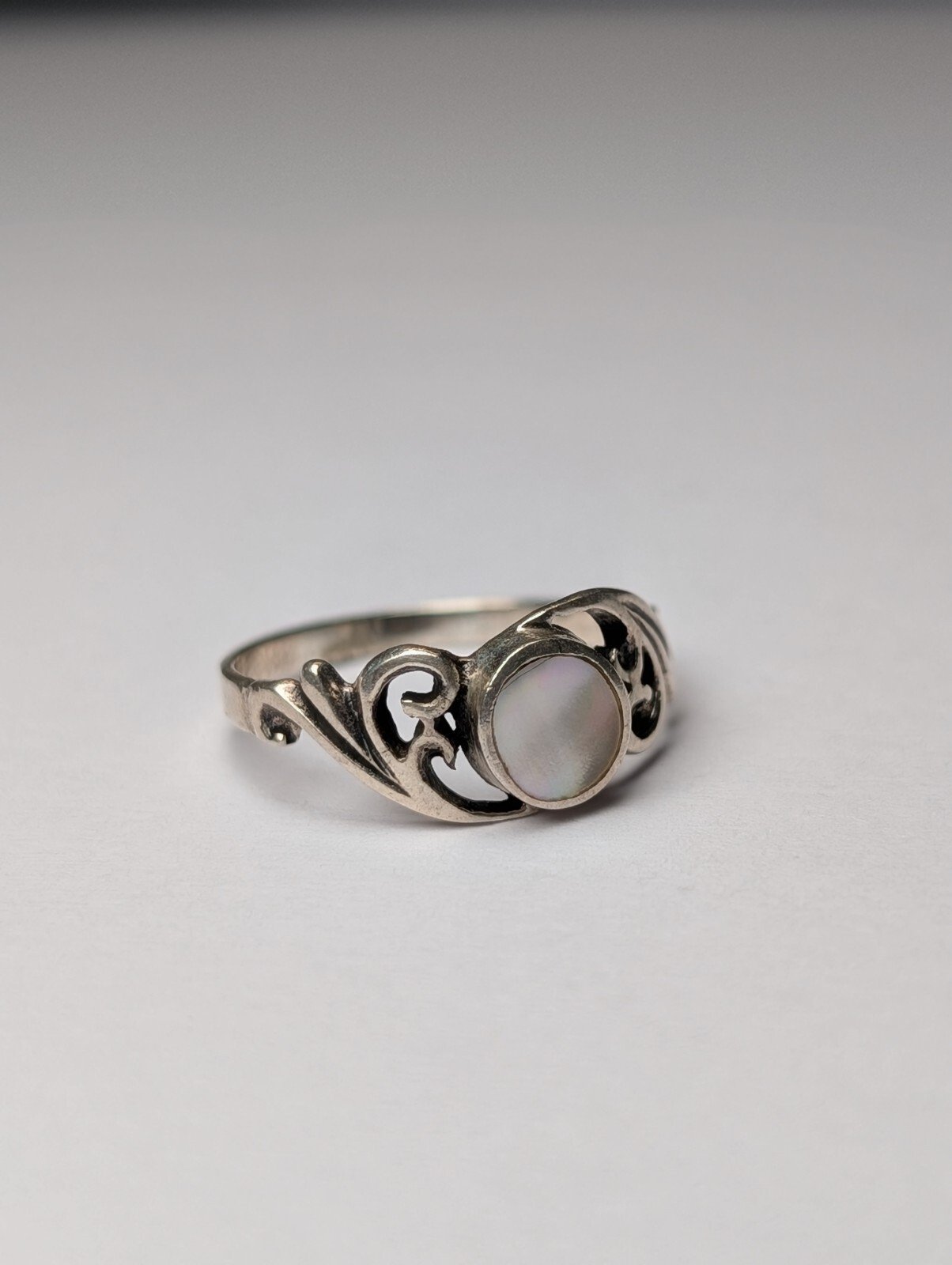 Vintage Sterling Silver Abalone Ring | Size I | 925 Silver
