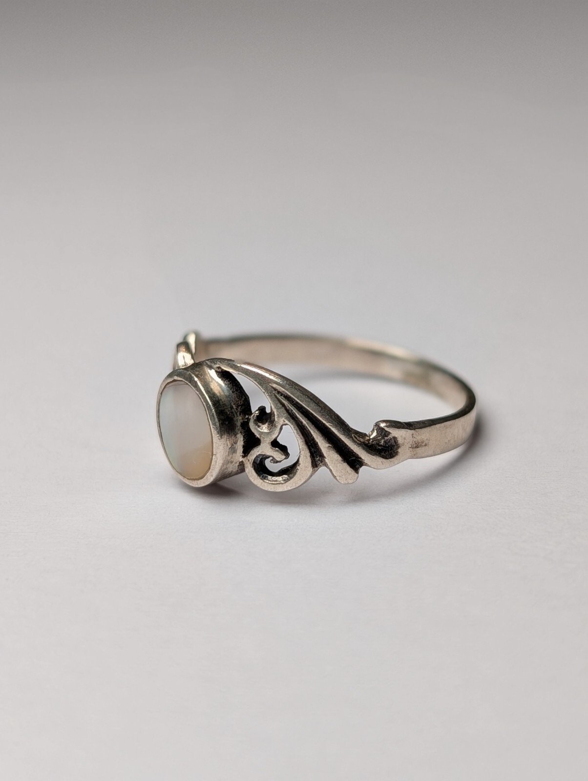 Vintage Sterling Silver Abalone Ring | Size I | 925 Silver - Image 2