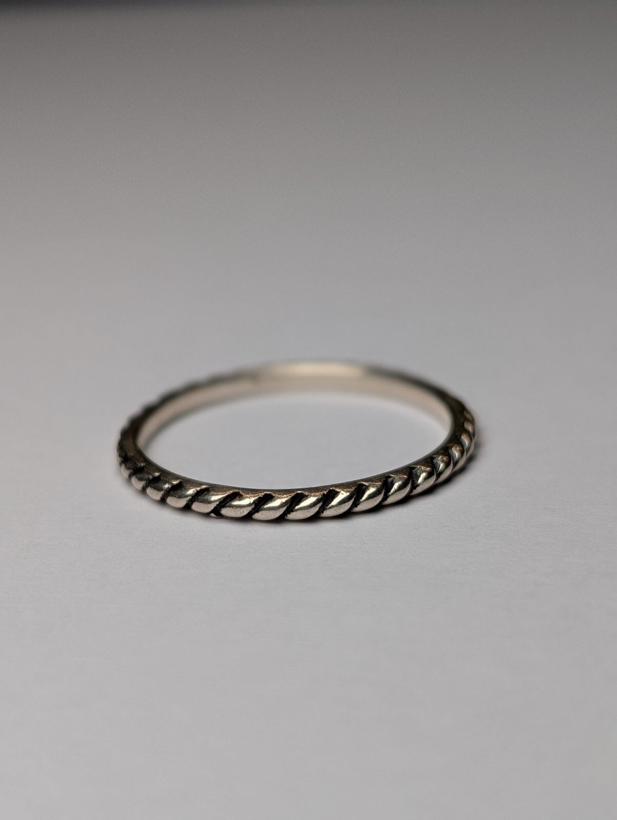 Vintage Sterling Silver Simple Rope Style Band Ring | Size M | 925 Silver