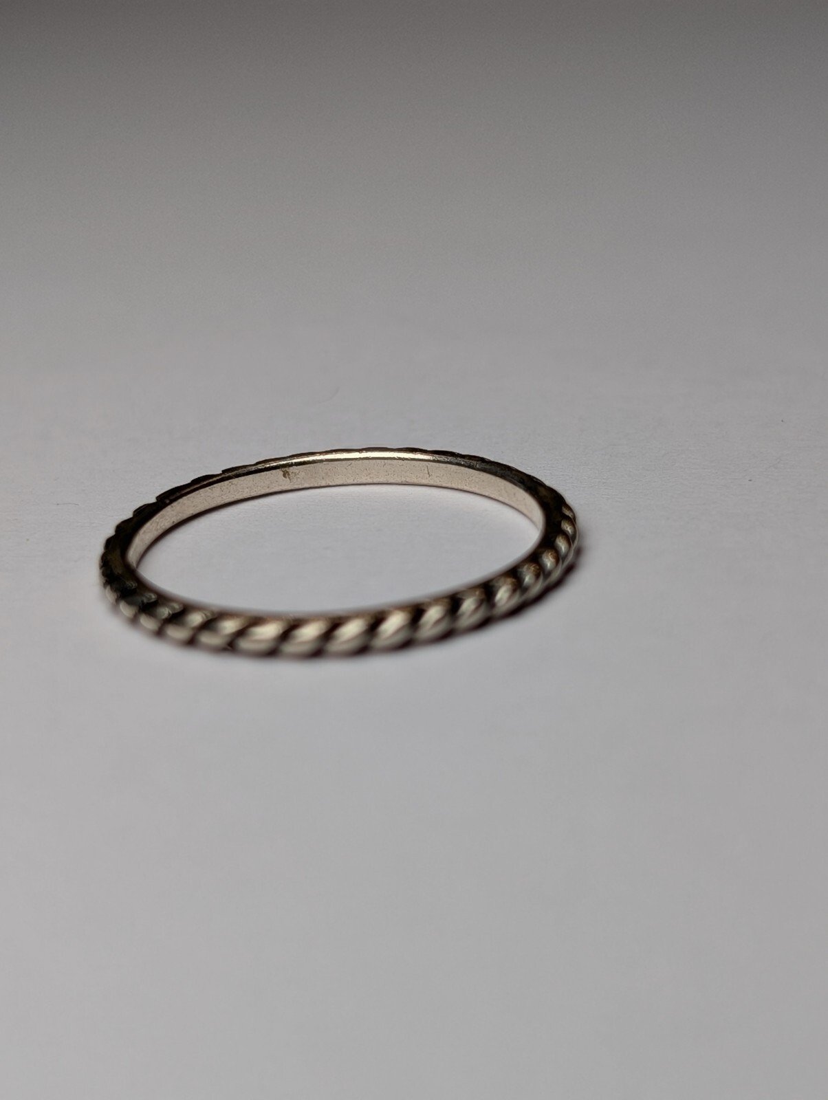 Vintage Sterling Silver Simple Rope Style Band Ring | Size M | 925 Silver - Image 2