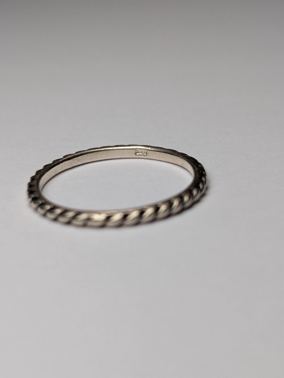 Vintage Sterling Silver Simple Rope Style Band Ring | Size M | 925 Silver - Image 3