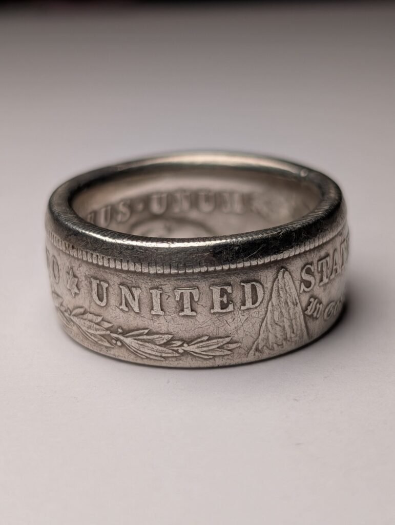 Vintage 90% Silver 1921 Morgan Dollar Coin Ring | Size X - X 1/2 | 900 Silver