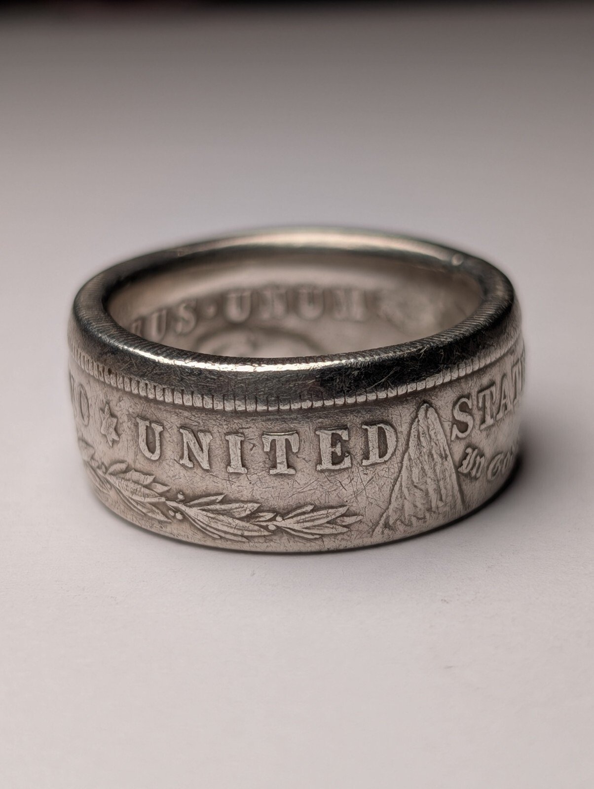 Vintage 90% Silver 1921 Morgan Dollar Coin Ring | Size X - X 1/2 | 900 Silver