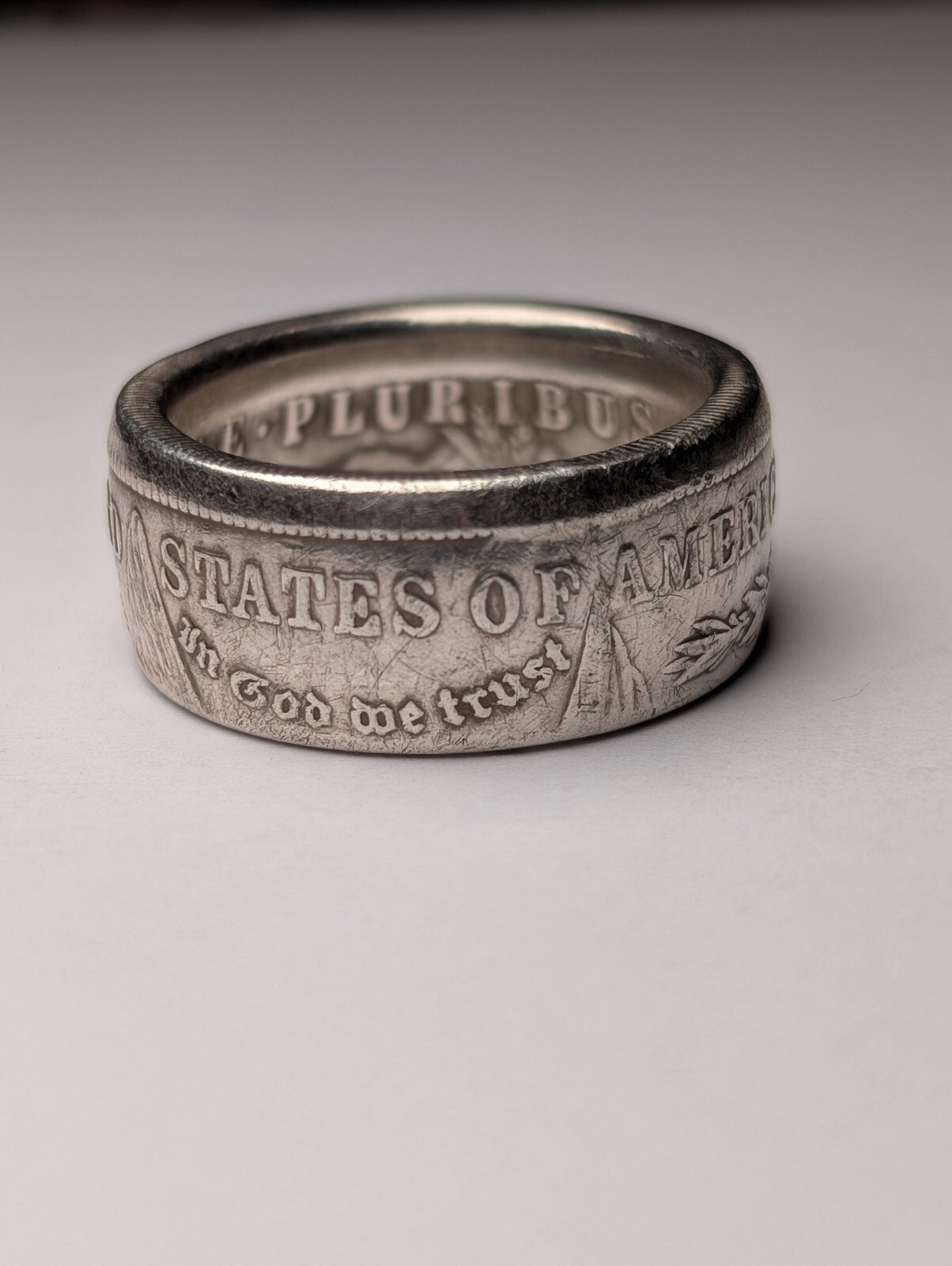Vintage 90% Silver 1921 Morgan Dollar Coin Ring | Size X - X 1/2 | 900 Silver - Image 2