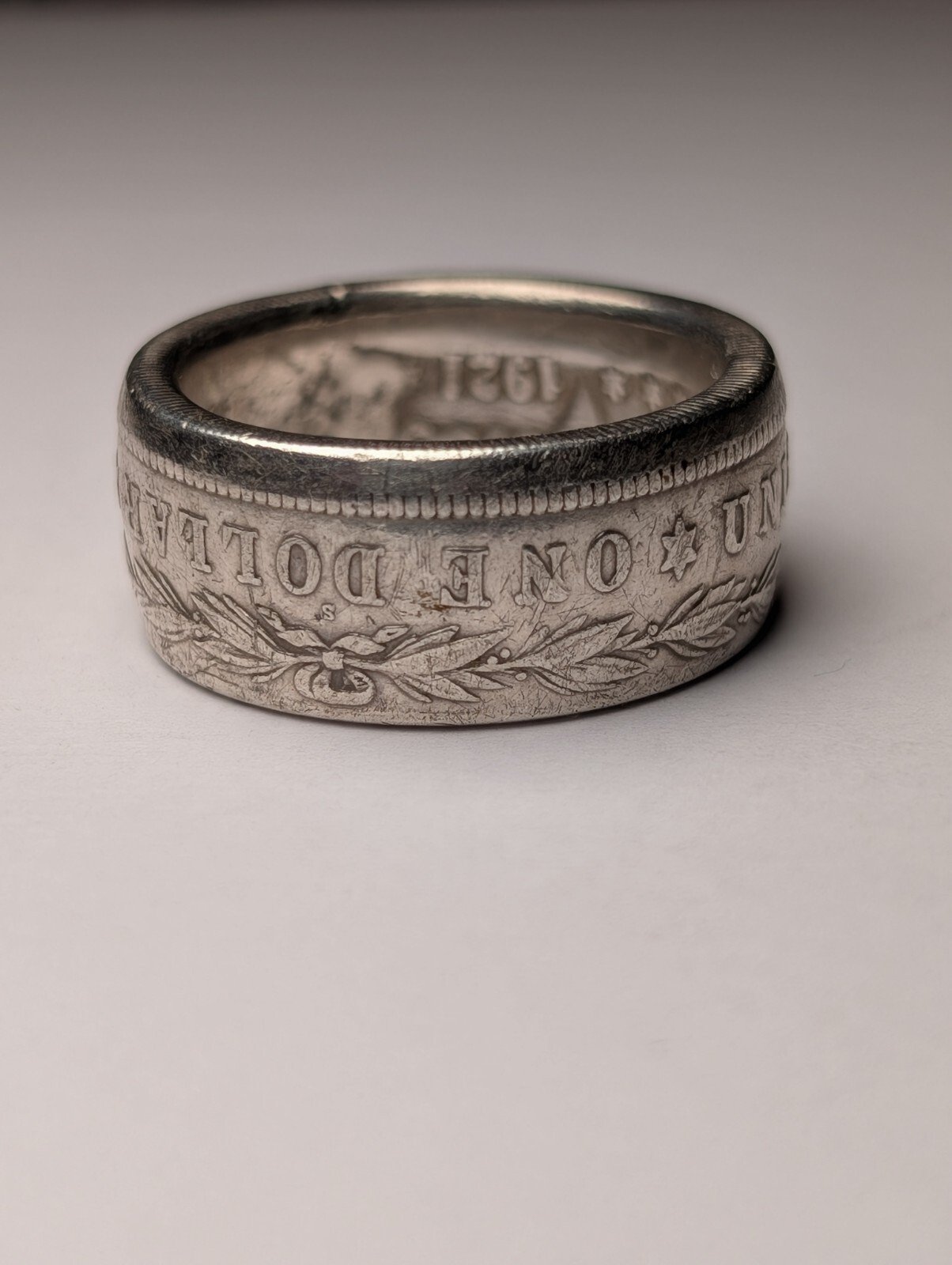 Vintage 90% Silver 1921 Morgan Dollar Coin Ring | Size X - X 1/2 | 900 Silver - Image 4