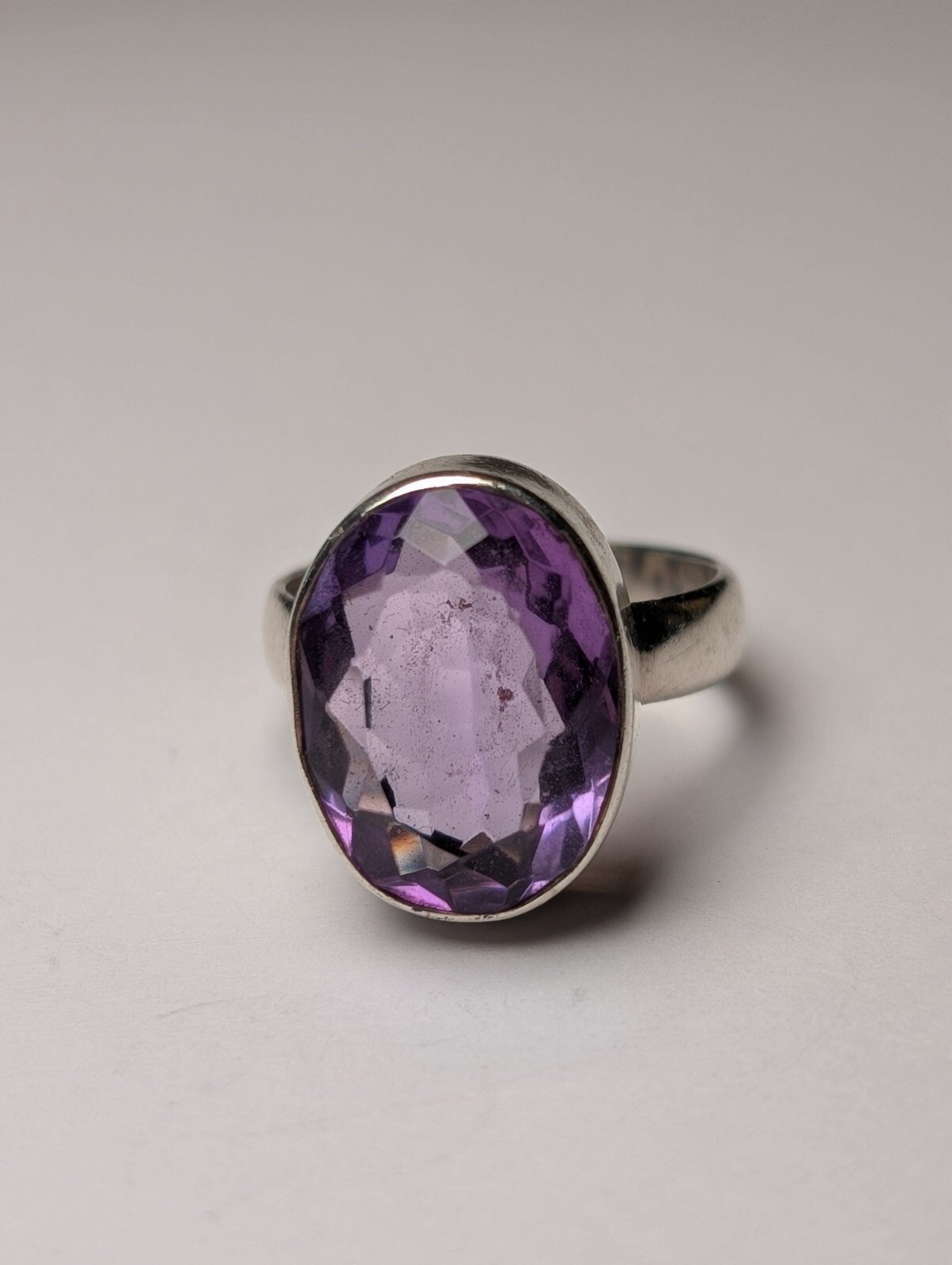 Vintage Sterling Silver Purple Amethyst Ring | Size P 1/2 | 925 Silver - Image 4