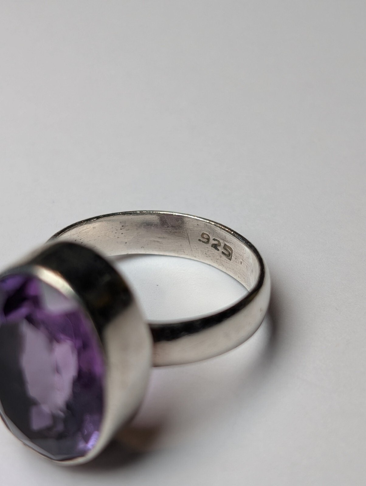 Vintage Sterling Silver Purple Amethyst Ring | Size P 1/2 | 925 Silver - Image 5