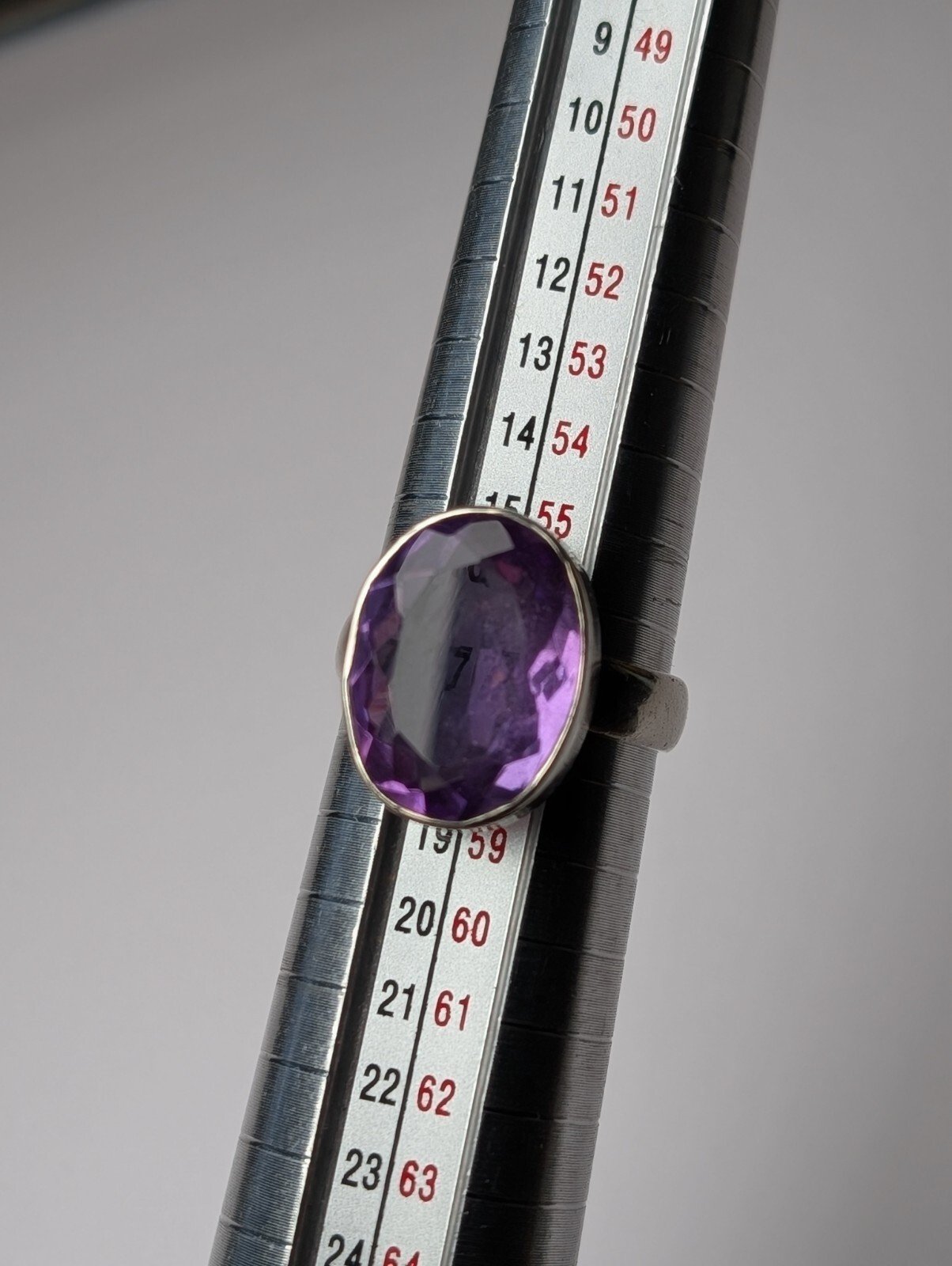Vintage Sterling Silver Purple Amethyst Ring | Size P 1/2 | 925 Silver - Image 9