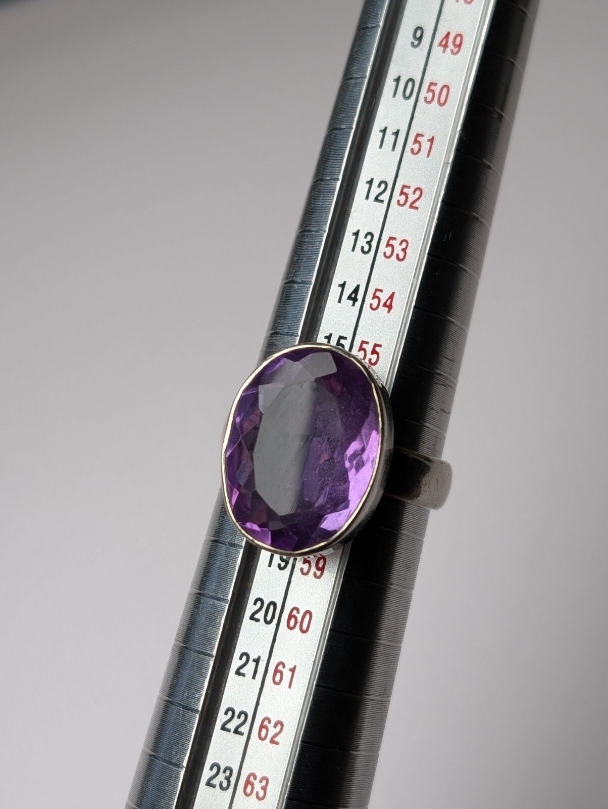 Vintage Sterling Silver Purple Amethyst Ring | Size P 1/2 | 925 Silver - Image 10