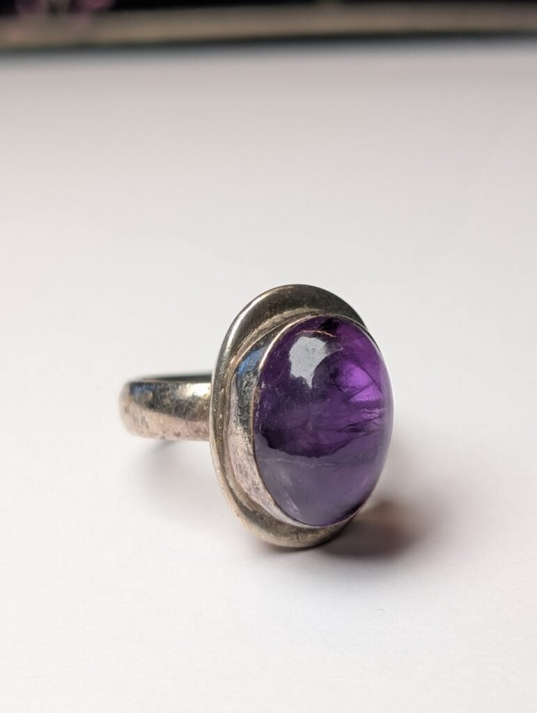 Vintage Sterling Silver Purple Amethyst Ring | Size P 1/2 | 925 Silver