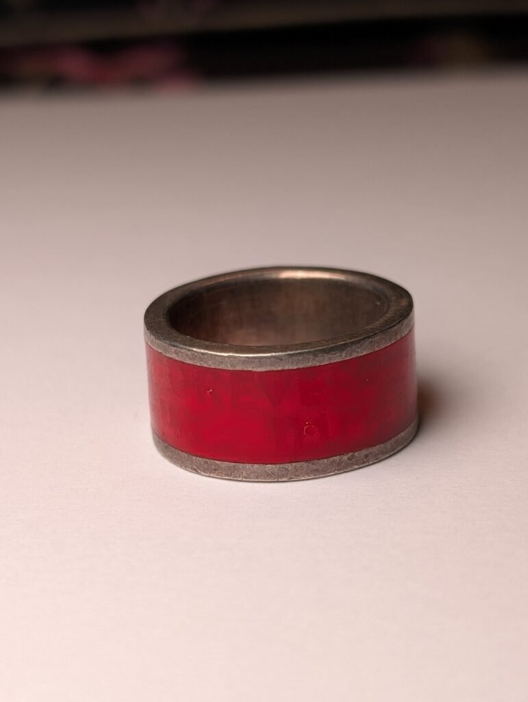 Vintage Sterling Silver Red Forever Ring | Size O 1/2 | 925 Silver