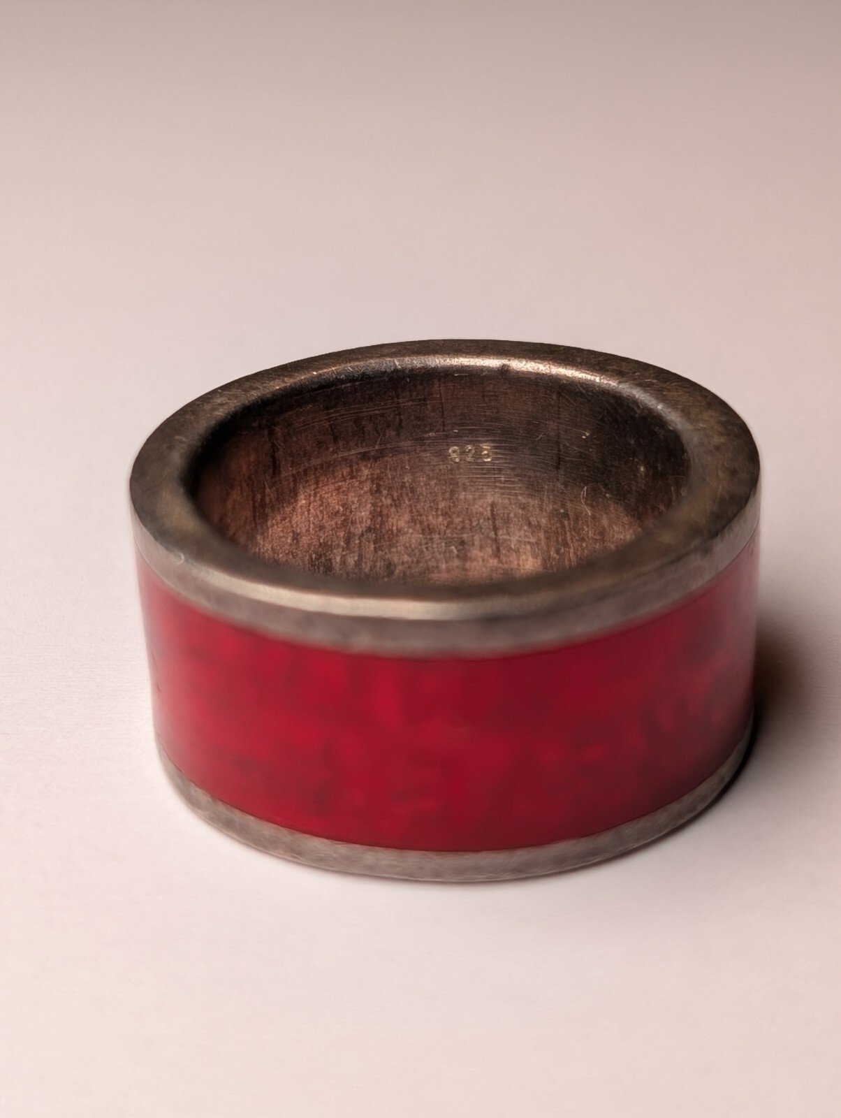Vintage Sterling Silver Red Forever Ring | Size O 1/2 | 925 Silver - Image 2