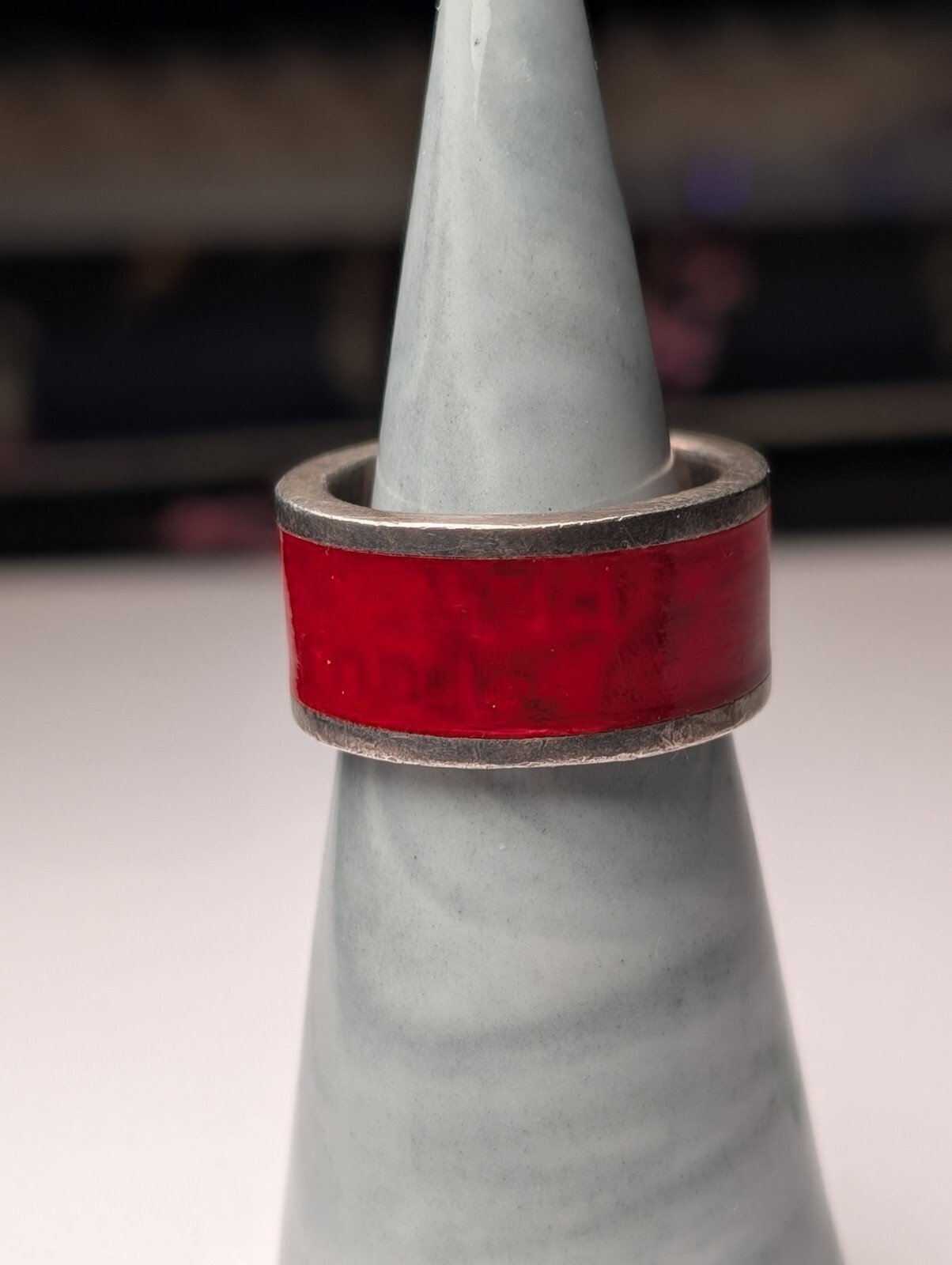 Vintage Sterling Silver Red Forever Ring | Size O 1/2 | 925 Silver - Image 3