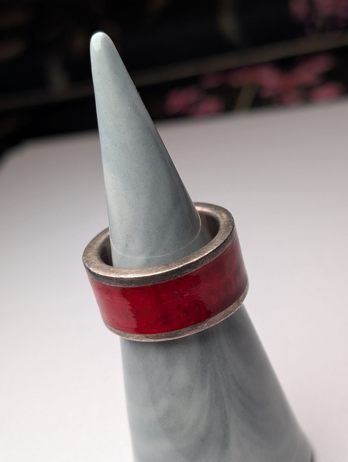 Vintage Sterling Silver Red Forever Ring | Size O 1/2 | 925 Silver - Image 5