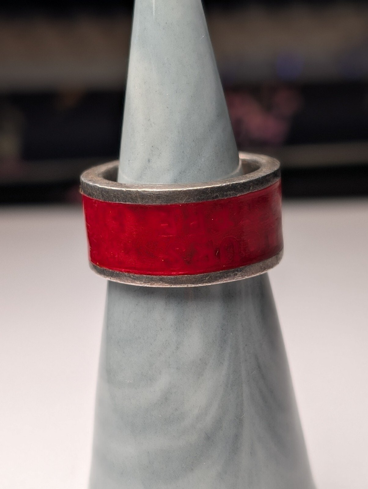 Vintage Sterling Silver Red Forever Ring | Size O 1/2 | 925 Silver - Image 6