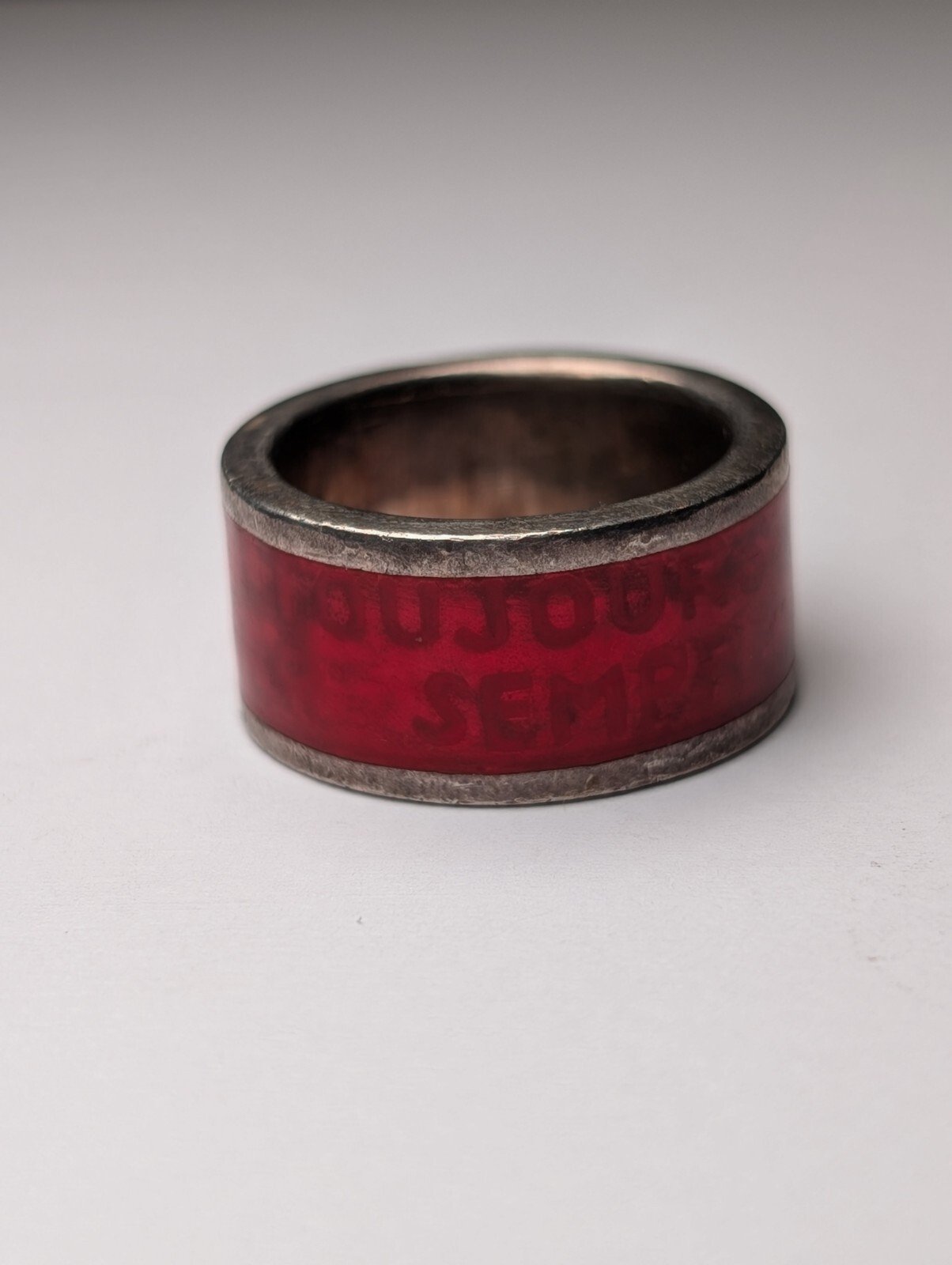 Vintage Sterling Silver Red Forever Ring | Size O 1/2 | 925 Silver - Image 8