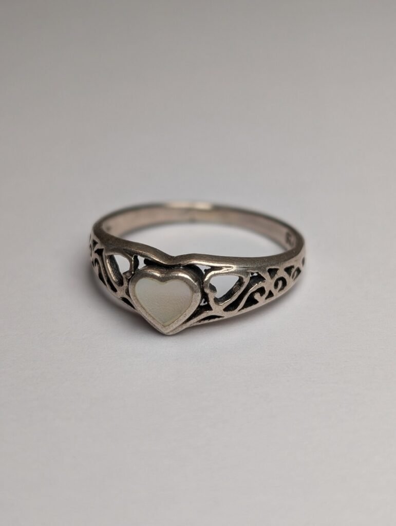 Vintage Sterling Silver Abalone Ring | Size K | 925 Silver