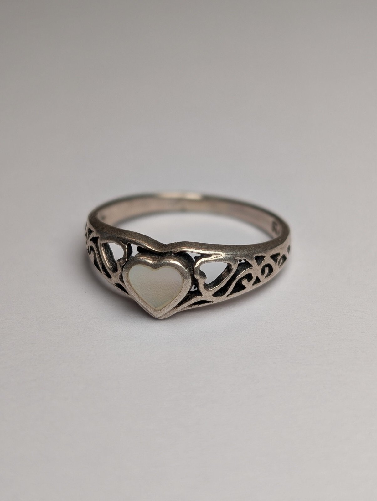 Vintage Sterling Silver Abalone Ring | Size K | 925 Silver