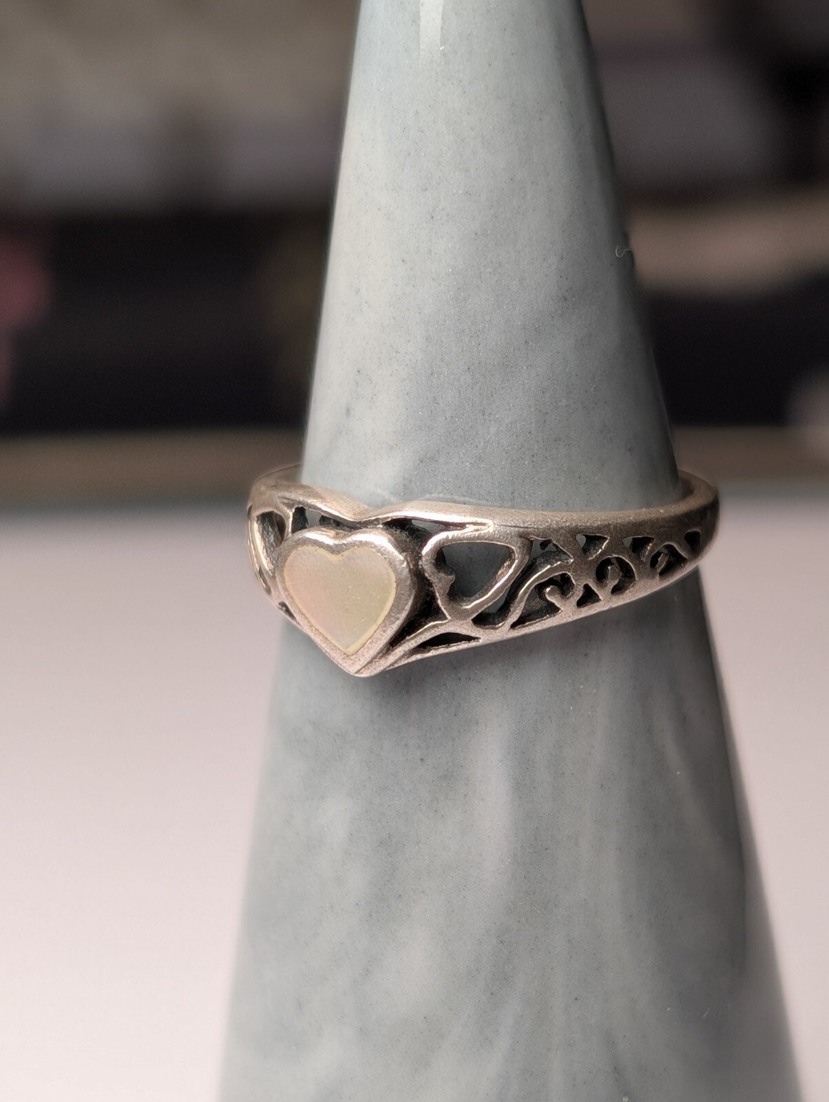 Vintage Sterling Silver Abalone Ring | Size K | 925 Silver - Image 5