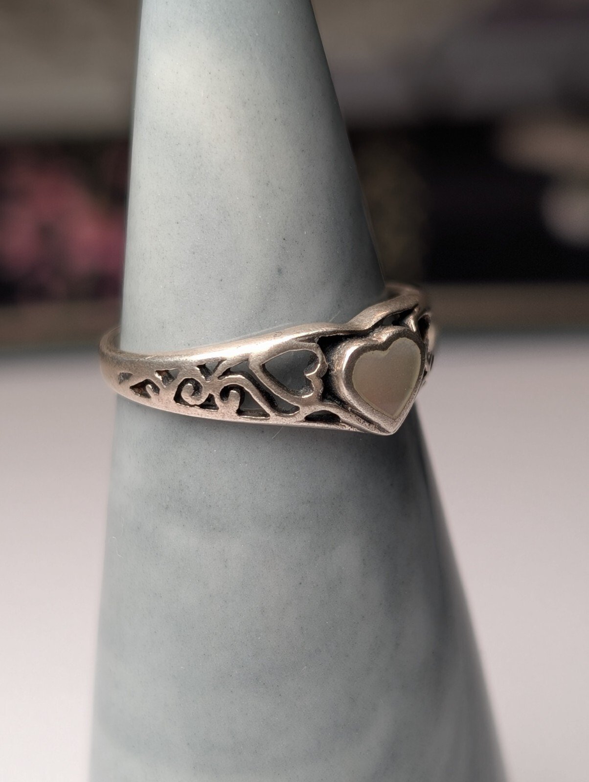 Vintage Sterling Silver Abalone Ring | Size K | 925 Silver - Image 6